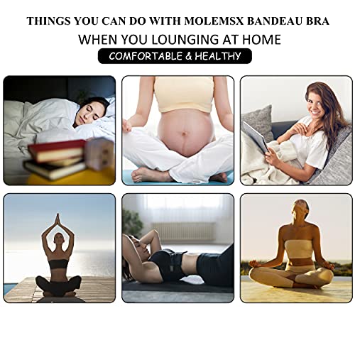 Molemsx Womens Padded Tube Top Bra Strapless Bandeau With Removable Pads, Stretch Seamless Crop Tube Tops For Women Girls Everyday Bra Summer Soft Sleeping Bra 1 Pack,White, Xxl #TOP5