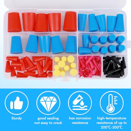 Zocipro 110Pcs Silicone Rubber Tapered Plug Assortment Kit, 8 Size 1/16" to 5/8" Rubber Bungs for Holes Plugs Spraying - Image 4