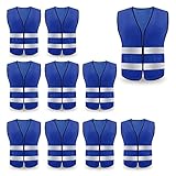Safety Vest 10 Pack, Reflective High Visibility Construction Vest with 2 Reflective Strips for Men,