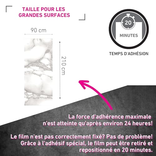 Papier adhésif marbre gris pour masquer les rayures d'un plan de travail - 3