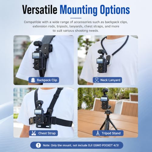 Image of ZORBES Magnet Mount Stand for Osmo Pocket 3 /4 Adjustable Clamp Holder | Equipped with standard screw hole and clip interface, compatible with tripods selfie sticks for hiking cycling