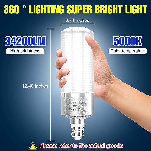 Duutoo 240W Led Corn Light Bulbs 5000K Daylight 1100Watts Equivalent 34200Lumens E39 Mogul Base Large Area Lamps 110V Commercial Lighting Fixture For Factories Storehouse Shopping Mall Supermarket Gym #TOP2