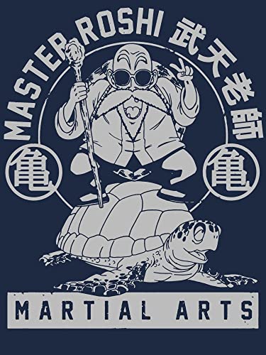 Dragon Ball Z Master Roshi Turtle School Men’s Navy Heather T-shirt-3XL - Image 2