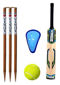 VINOX Cricket KIT VINOX BAT 3 Stumps 1 Abdominal Guard 1 Ball