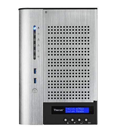 Serveur NAS Noir Thecus N7510 avec 7 baies de stockage réseau pour entreprises et particuliers