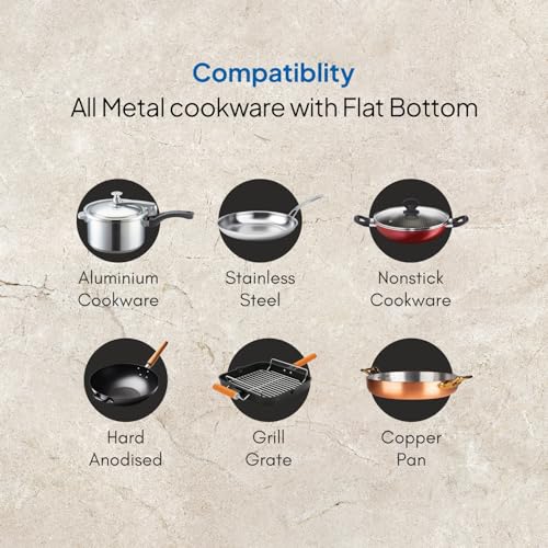 Image of BOSS Flex Infrared Cooktop 2200W | 3 Preset Menus | Grill Stand to BBQ & Roast | Glass & Digital LED Display with Functions | Adjustable Temperature Knob | SS Handle | Auto Cut-Off