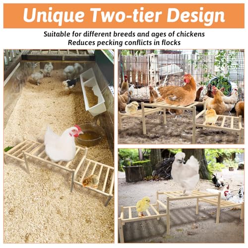 Image of Hamiledyi Climbable Chicken Roosting Perch for Coop - Natural Wood Poultry Perch with Exercise & Playground Design, Durable Climbing Perch for Hens to Play and Stay Healthy