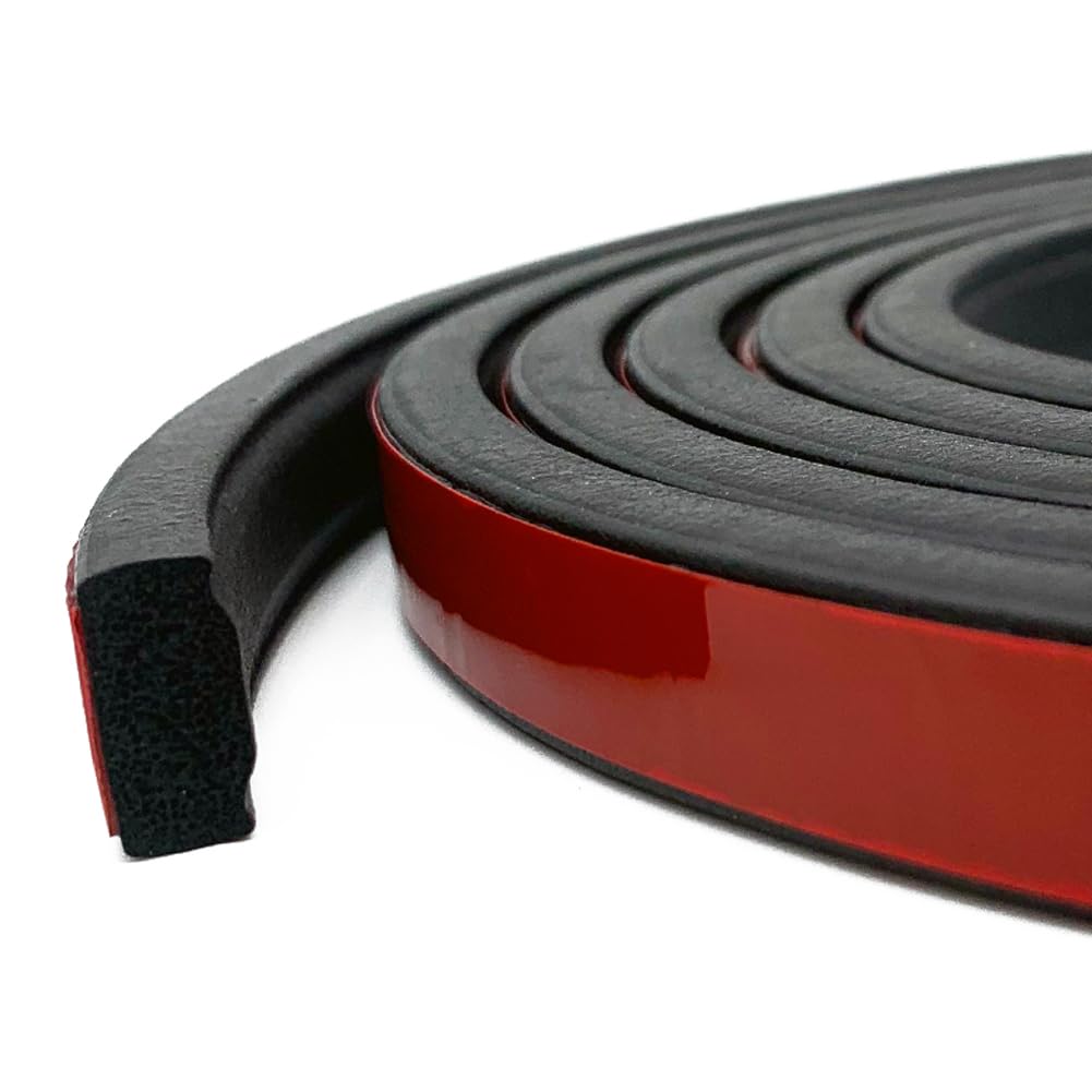 Foam Rubber Seal Strip, Self-Adhesive Rectangle EPDM Rubber Weather Stripping for RV, Boat, Auto, Truck, Marine, Garage Doors/Window and More, W:0.5"; H:0.25",13Ft