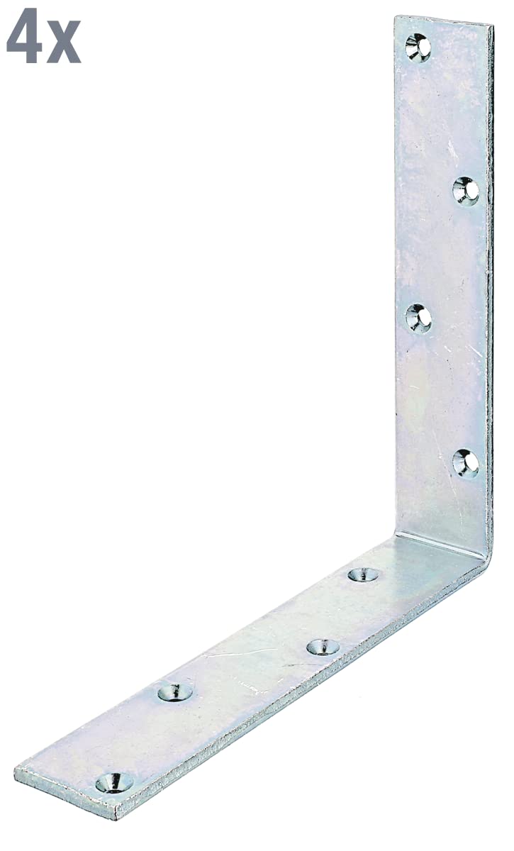 GAH-Alberts 32990 333607 kątownik belek | równorzędowy | galwanicznie ocynkowany | 200 x 200 x 40 mm | zestaw 4 sztuk