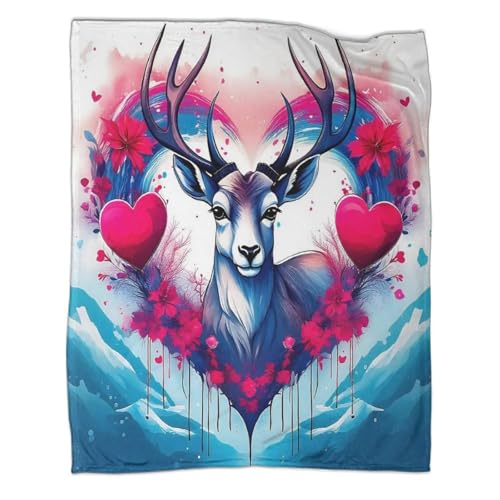 Couverture douillette cerf 3D en microfibre premium douce 150x200 cm