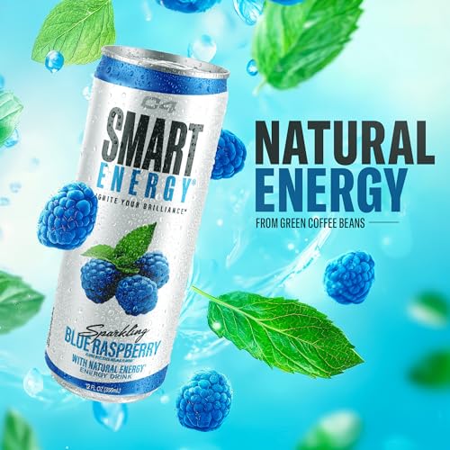 Image of C4 Smart Energy Drink - Boost Focus and Energy with Zero Sugar, Natural Energy, and Nootropics - 200mg Caffeine - Blue Raspberry (12oz Pack of 12)