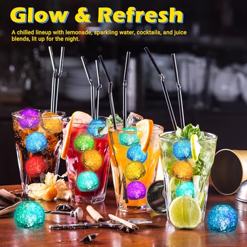 Cubos LED luminosos reutilizables para bebidas, 12 unidades miniatura 5