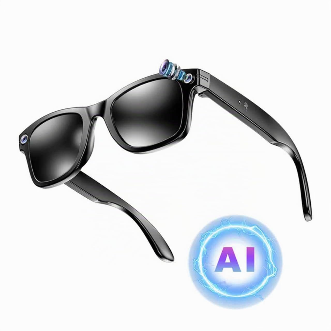 Meacode - Gafas inteligentes con IA de 8 MP, sin WiFi, cambio de color, para hombres, con Bluetooth, traducción, asistente de voz, música de oído abierto y llamadas