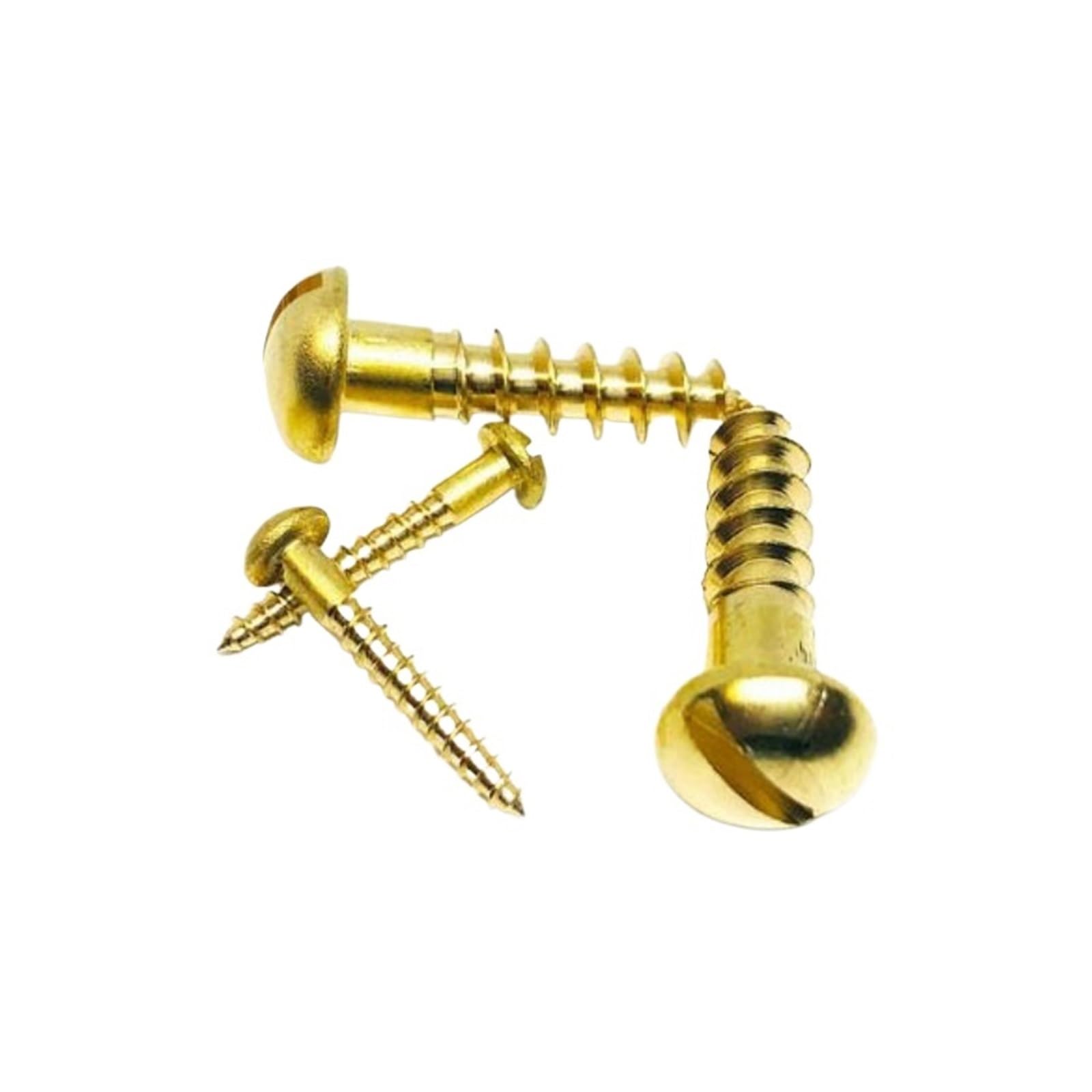 20/50/100 Tornillos De Cabeza Plana Ranurados De Latón, Kit Surtido De Tornillos De Madera Redondos Autorroscantes De Latón Puro, M1.6 M2 M2.5 M3 M3.5 M4 M5 M6(M3.5x30(100pcs))