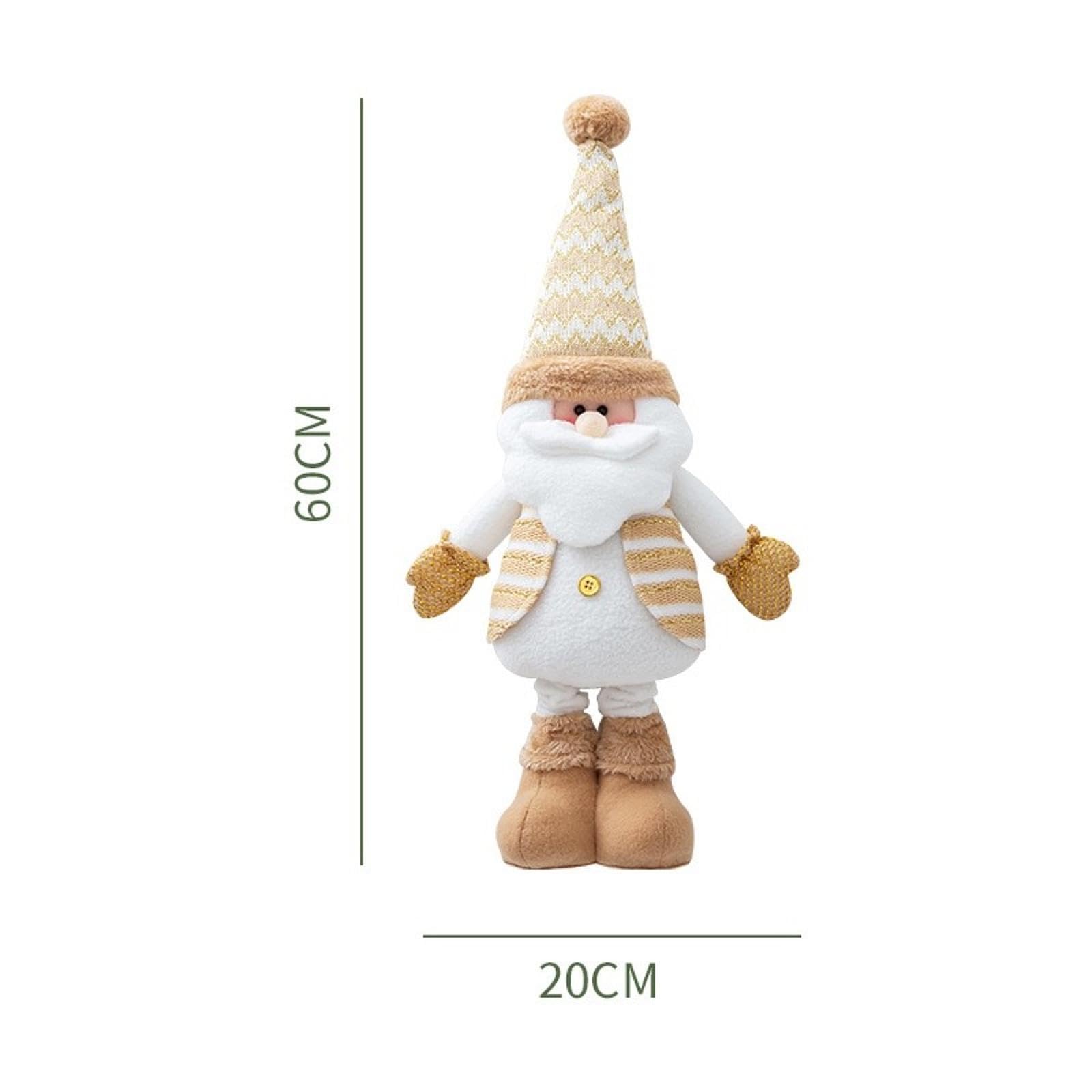 Figura de Muñeco Navideño de Pie con Piernas Extensibles, Adorno de Tela Suave, Altura Ajustable, Ideal para Exhibir en El Hogar Durante, Papa Noel