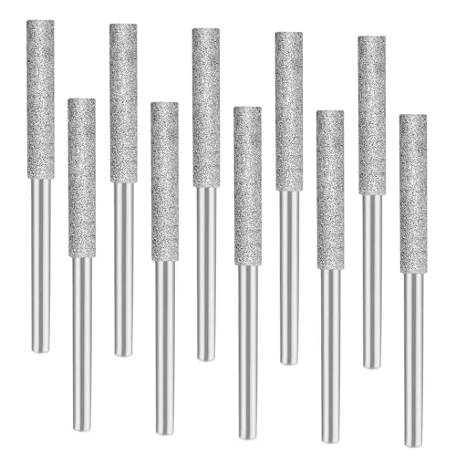 Jiozermi Chainsaw Sharpening Stones, 5/32 Inch, Silver, 30 Pcs