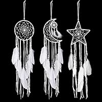 Acchiappasogni - Acchiappasogni a forma di stella e luna fatto a mano con ghiande, decorazione per la stanza dei bambini, piuma fatta a mano, regalo artigianale di ornamenti per la casa per