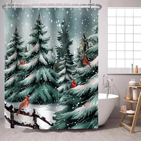 PEDBANRO Christmas Pine Shower Curtain Cover
