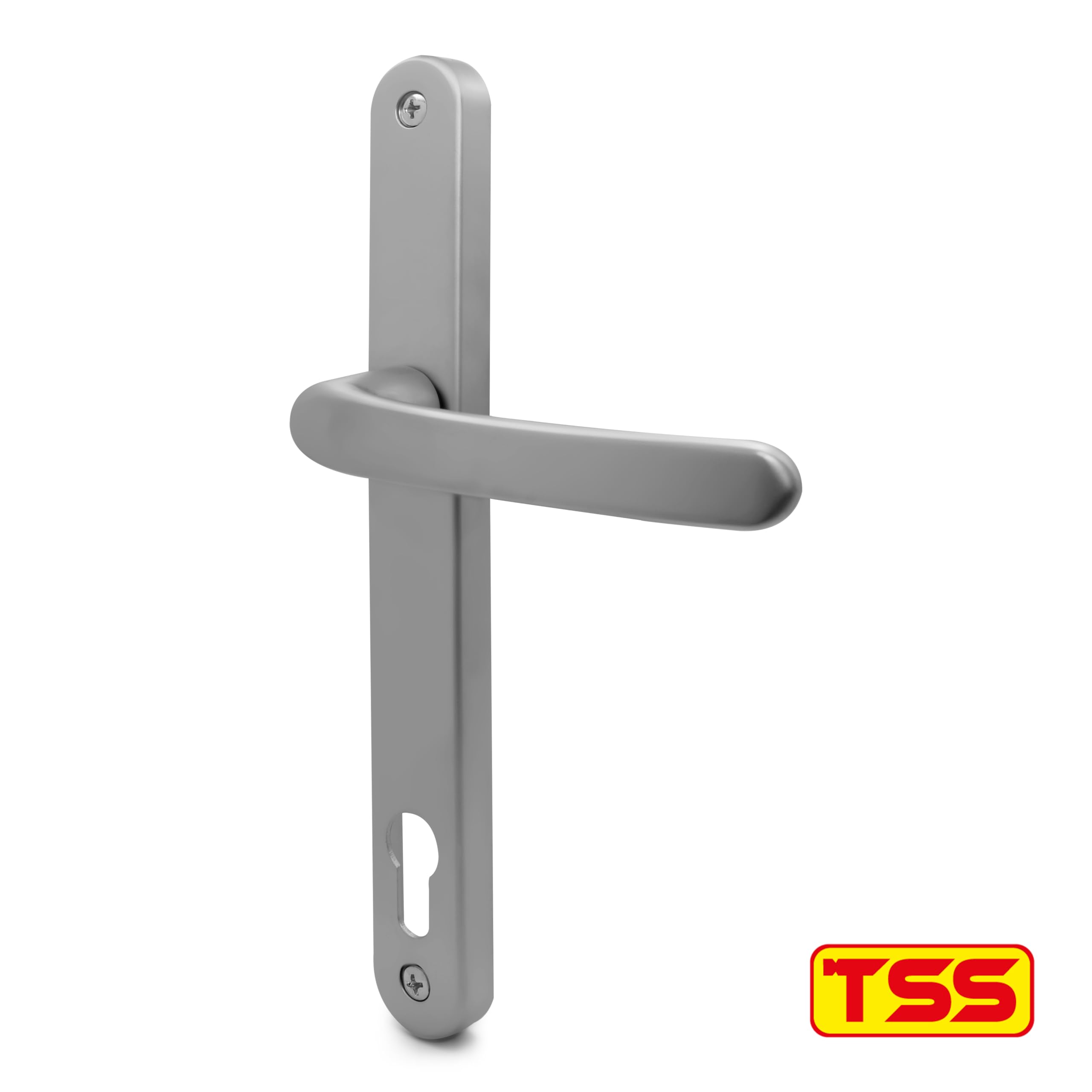 TSS Silver UPVC Door Handle Pair Set, 117mm PZ (Centres), Sprung, Lever Lever, 237mm Screw To Screw (screw centres) - Image 4