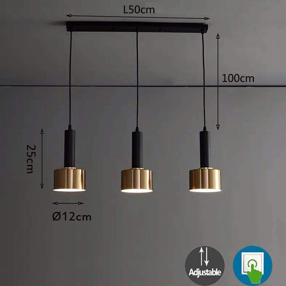 Hanglamp 3 lichts zwart goud Druppel - 130cm | 44590 Hanglamp 3 lichts zwart goud Druppel - 130cm | 44590