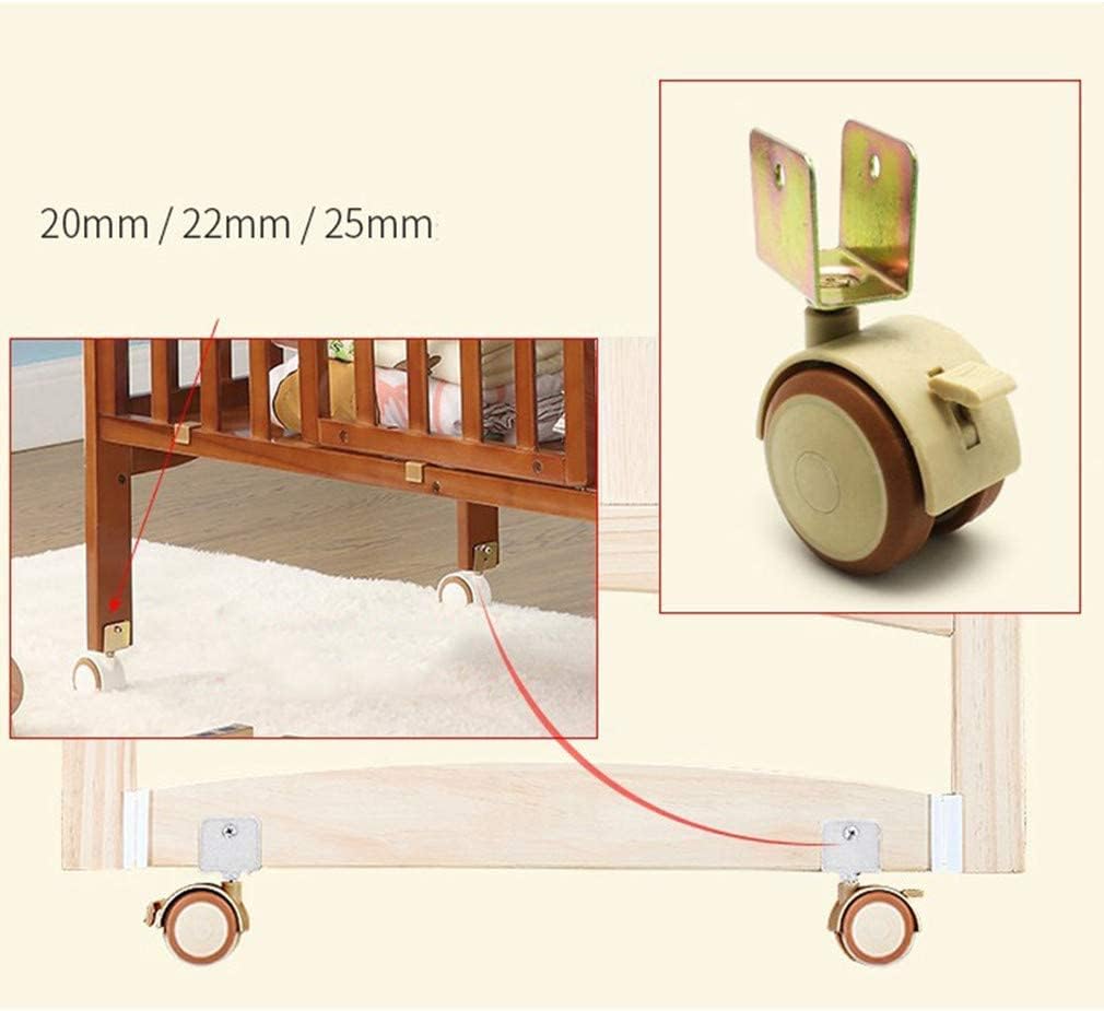 Heavy Duty Castor,4pcs Child Crib Caster in Rubber Swivel Cot Castors 2 Inch Furniture Wheel with Brake,Baby Crib Wheel Accessories,Load 100kg,Double Wheel,Silent,with U-Bracket (25mm/1in) ( Color : 2