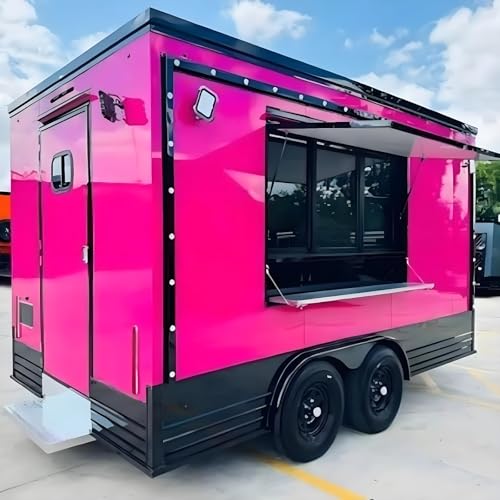 Mobile Food Truck for Sale, Commercial Concession Trailer with BBQ Grill, Ice Cream, Hot Dogs, Espresso Coffee Bar, and Stainless Steel Vending Equipment