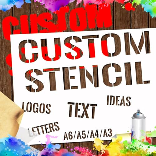 Personalisierung Schablonen zum Sprühen-Erstellen Sie Ihre Eigenen Schablone Schablonen,Personalisierter Schablonen mit Logo/Text für Holz,Papier,Stoff,Keramik,Mehrzweck-Schriftzugschablonen