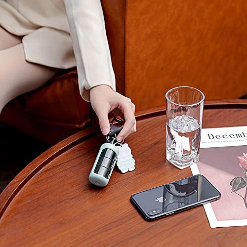 New Daily Pill Organizer, Small Portable Pill Box with Hook Up ,10 Compartment Sliding Travel Pill Case for Purse Vitamin Keychain Pill Holder