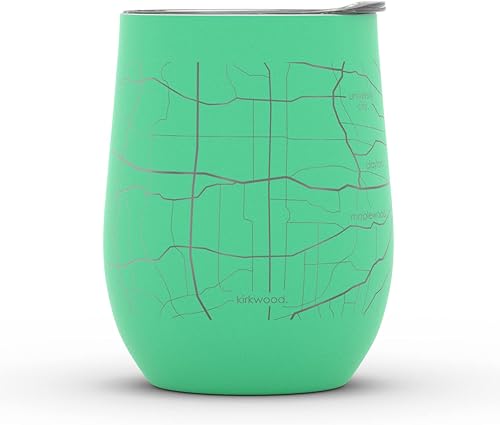 Vista 422 de Well Told Lexington Kentucky Map - Vaso de vino aislado con grabado de mapa de Kentucky, taza de acero inoxidable grabada (12 onzas, verde domingo)