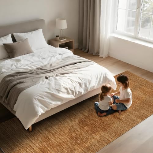 Alfombra de área marrón de 60x230 cm con diseño resistente para pasillo y cocina 5