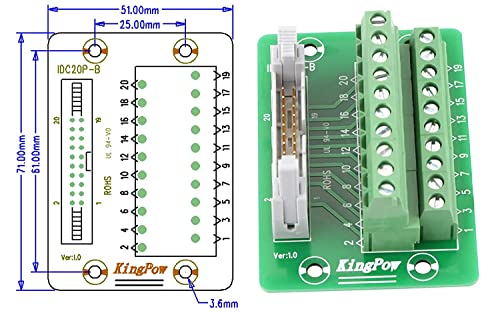 Placa de ruptura IDC20 para riel DIN con conector macho de 20 pines C45 4