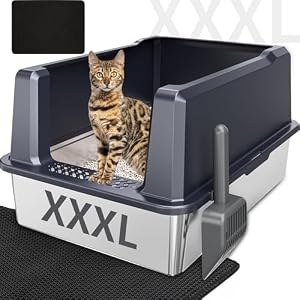 KMNSUN Edelstahl Katzentoilette XXXL mit Griff