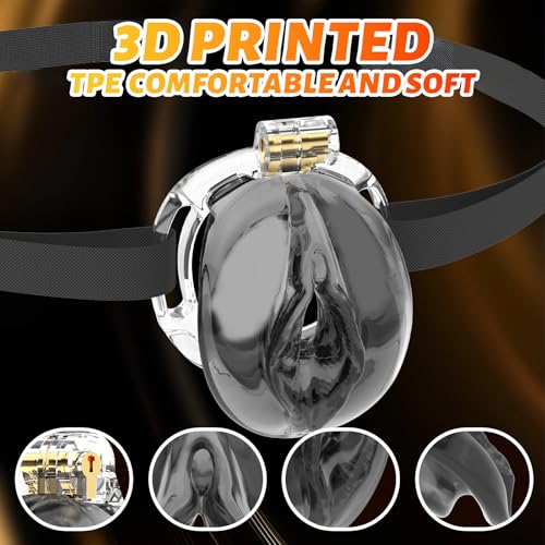 Image of Male Chastity Cage 3D Printed Sissy Cage Cock Cage with Soft TPE Bondage Gear & Accessories Adult Sex Toys Slave Tool Chastity Devices (Black)