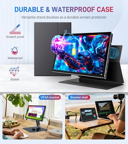 Image of 10.1 Portable Touchscreen Monitor,HDMI USB-C for Travel Mac (dark black)