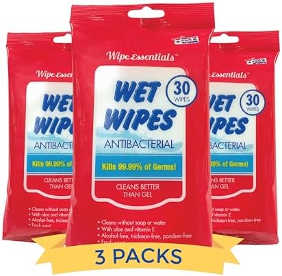 WipeEssentials Hand Sanitizer Wipes, Hand Wipes for Adults and Kids - 90 wipes - 3 Packs of 30ct Hand Sanitizing Wipes, Travel Essentials