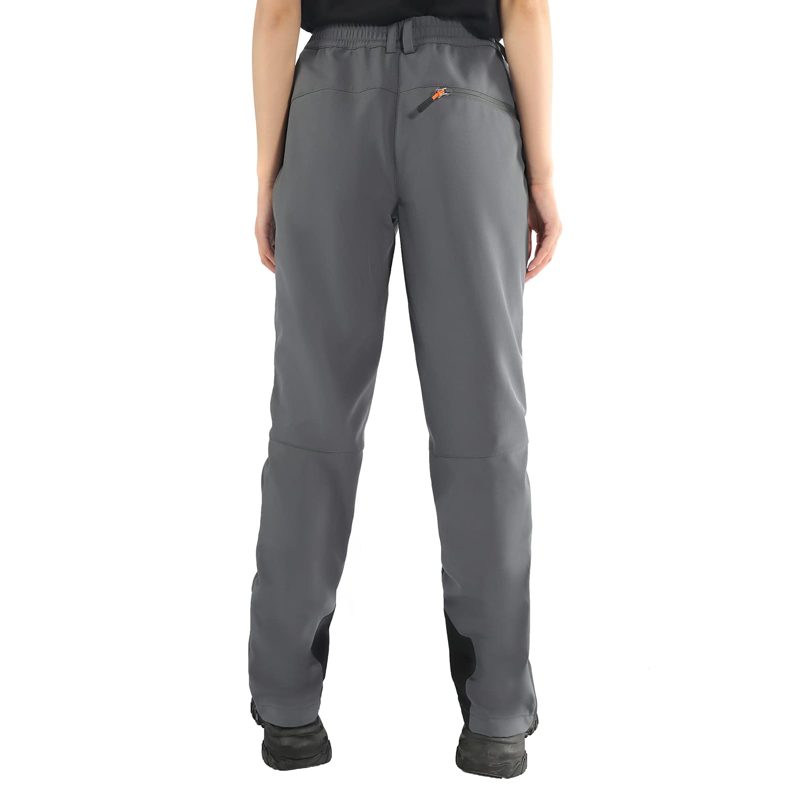 Unuoto Women Snow Pants Waterproof Fleece Lined Winter Ski Hiking Insulated Cargo Pant(Grey,Small)