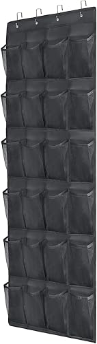 Organizador de zapatos sobre la puerta, 24 bolsillos extra grandes, zapatero para colgar en la puerta, organizador de zapatos, organizador de