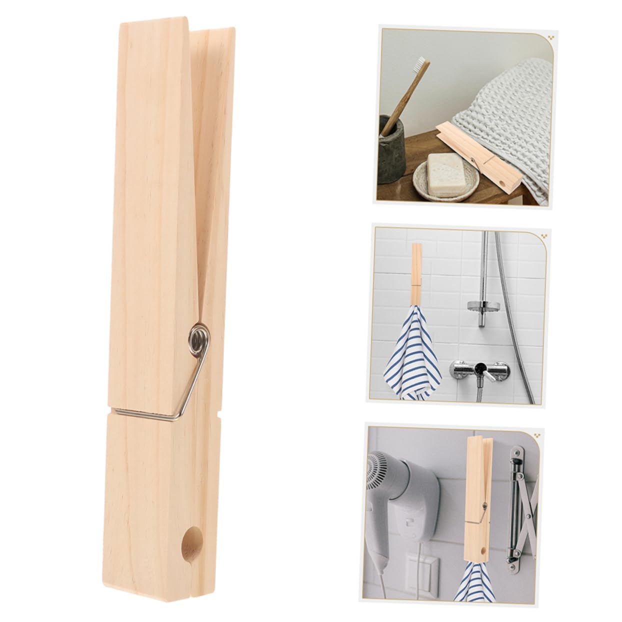 ULTECHNOVO 2pezzi Molletta in Legno Grande per Asciugamani Mollette in Legno per Stendere Panni Molletta per Vestiti in Porta Asciugamani da Fattoria