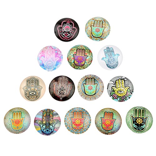 Dophee 10Pcs Crystal Runde Cabochon Flat Back Glaskuppel Tile Schmuckherstellung 25mm