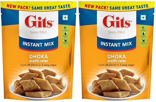 Image of Gits Instant Dhoka Snack Mix, Makes 24 Pieces, Pure Veg, Indian Snack Mix, 200g (Pack of 2)