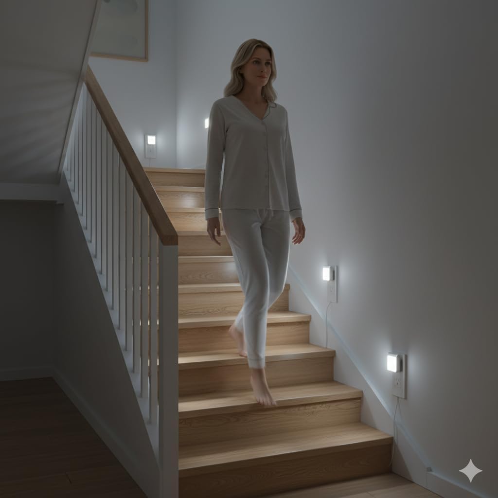 MagicPro Plug-in LED Night Light, Auto Dusk to Dawn Sensor, Adjustable Brightness and Color, Warm White, Cool White Lights for Bathroom,Hallway, Bedroom, Kids Room, Kitchen, Stairway, 2 Pack