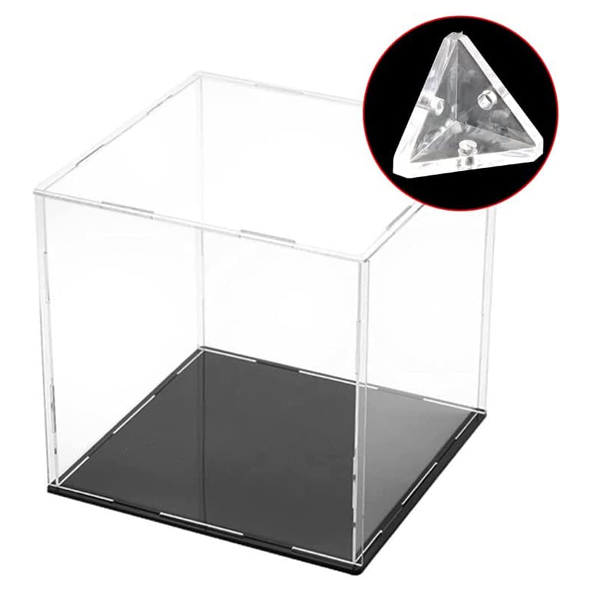 Lizusidtsy 12Pcs Acrylic Corner Brackets with Semitransparent Screws Clear 3-Hole Right Angle Joint Brace Brackets