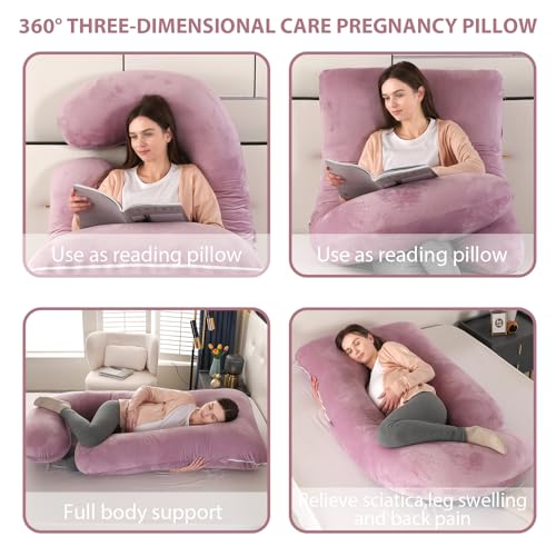 Image of Victostar Pregnancy Pillow,57 inches U Shaped Maternity Pillow with Removable Cover Full Body Pillow Support for Back, HIPS, Legs, Belly (Cameo)