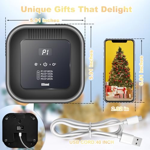 EEland Eliminador de odor de ozônio 99% desodorizador de areia de gato, eliminador de odores de anim