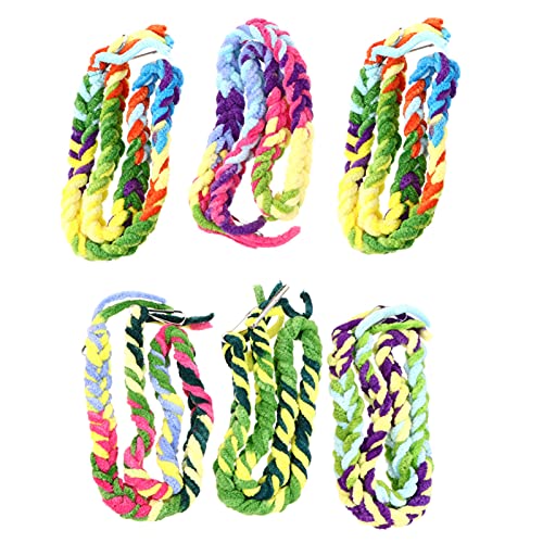 FONDOTIN 6Pcs Bird Perch Stand Cotton Rope Swings for Parrots Colorful Climbing Easy Install Cage Accessories for Birds to Swing Play and Chew