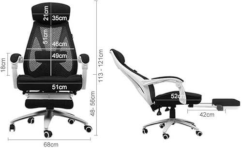 Miniatura 3 de Capacidad ergonómica de malla para computadora, reclinable, giratoria, ejecutiva, silla de escritorio de oficina, silla de tareas y soporte lumbar