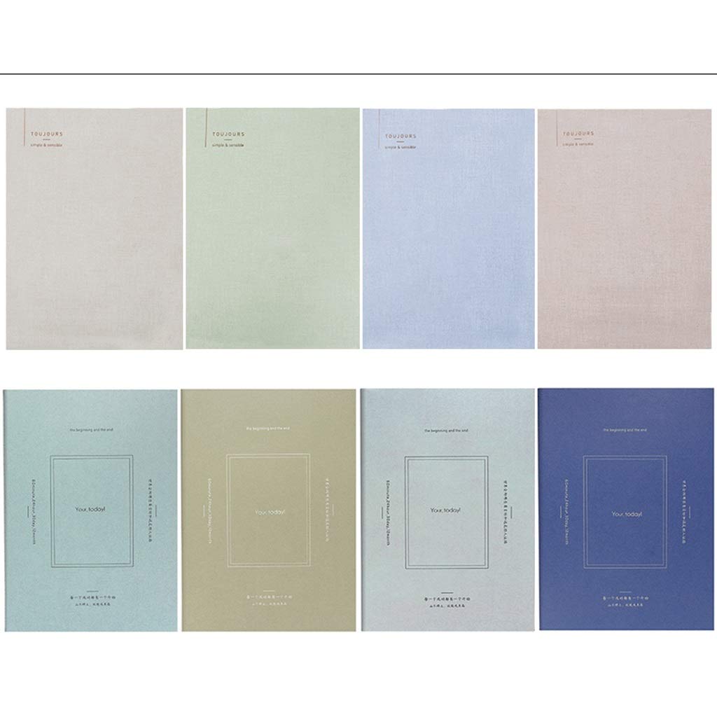 Cuadernos de diario Cuadernos forrados 8Pack Diario cubierta del cuaderno for viajeros, estudiantes, tamaño B5, 7.0"X9.8", 60Sheets / 120Pages, Notebook viajeros papel grueso premium