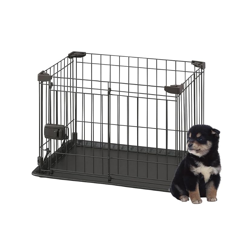 Cercado para Cães Pequenos com Bandeja Removível Iris Ohyama STS-400T, Marrom, 60 x 45 x 41 cm