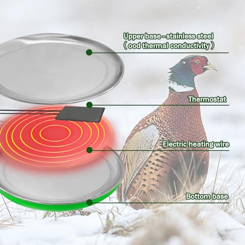 WEIYOONS Heated Chicken Waterer Heater Base Poultry Water Heated Base for Plastic/Metal Poultry Pigeon Drinker Waterer Founts Winter Chicken Coop Accessories 45W 110V-250V by WEIYOONS - Image 7