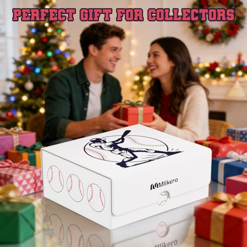 Image of Mlikero Baseball Card Storage Box, Trading Card Storage Box Oversized Fits Toploaders, Magnetic Closure Sports Card Case for Baseball Cards (Holds 500+ Toploaders)